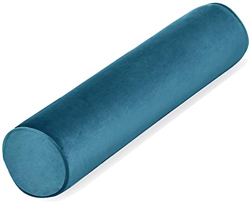 Tinbolunce Memory Foam Round Neck Pillow for Sleeping, Neck Pain Relief, Side Back Stomach Sleeper, Car or Office Chair Sofa,Cervical Bolster Length 24" x 6" Diameter (Lake Blue) - color: Lake Blue, size: 24X6