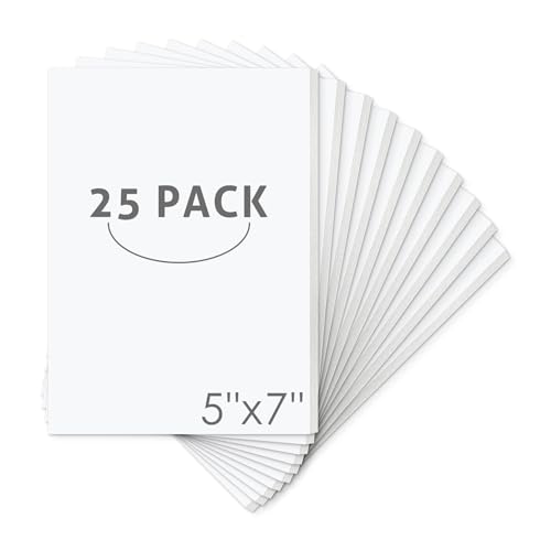 Mat Board Center 5x7x1/8" White High-Grammage Foam Core Boards Pack of 25 | Acid Free, Polystyrene, Warp-Resistant, Double-Sided Foam Poster Board, Easy to Cut & Write for Display, Draw, Crafts & Art - color: White, size: 5x7
