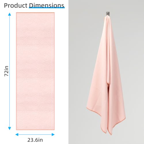 YESLIFE 2-Pack Non-Slip Extra Thick Hot Yoga Towel with Sweat Towel, Microfiber Sweat Absorbent Yoga Mat Towel with Grip Dot, Pilates Mat, 72" x 24", Blue&Grey - color: Blue&grey