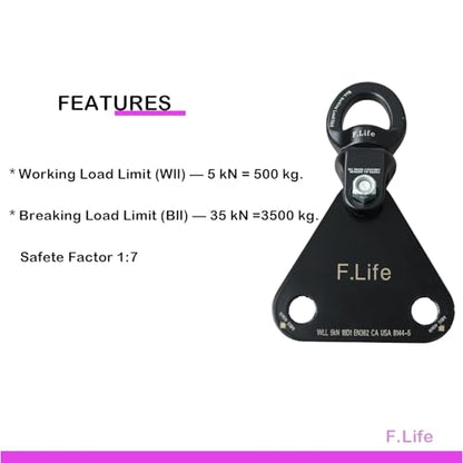 Aerial Trapeze Hardware -Triangle Spreader Plate and Shackle Swivels Rigging Set 360 Rotation for Straps Yoga Sling Hammock Lyra Hoop Two Point Apparatus Hanging From a Single Rig Point spin