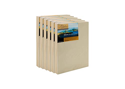 Da Vinci Pro Birch Wood Panel 1-5/8 Deep – 8x8 6-Pack - Fine Textured, Warp Resistant, Lightweight & Rigid – Perfect for Mounting Sanded Pastel or Watercolor Paper, Linen or Canvas