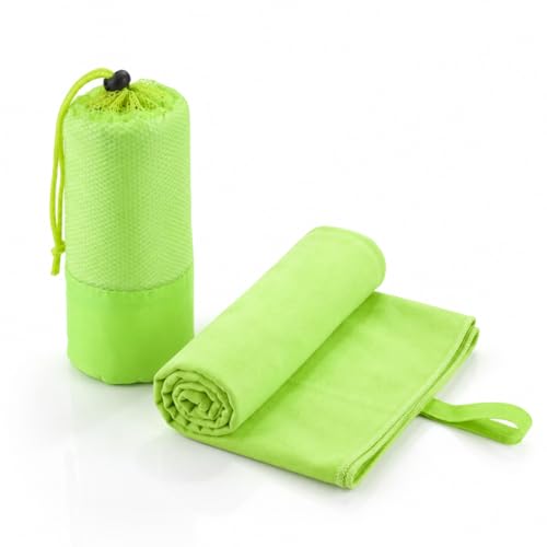 Beda Home Microfiber Travel Towel - Ultra Soft Fast Drying Gym Towel, Super Absorbent & Compact Sports Towel for Camping, Hiking, Swimming, Yoga - Includes Breathable Mesh Carrying Bag (Set of 1,Lime) - color: Lime