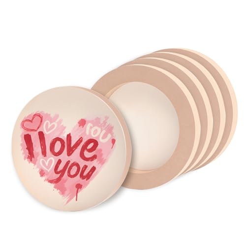 5 Pack 6x6 Inch Round Unfinished Wood Panel Boards for DIY Painting Crafts | Blank Wood Canvas Frames for Oil Paint Pouring & Valentine Halloween Xmas Decor - size: Round 6"×6" 5 Pack