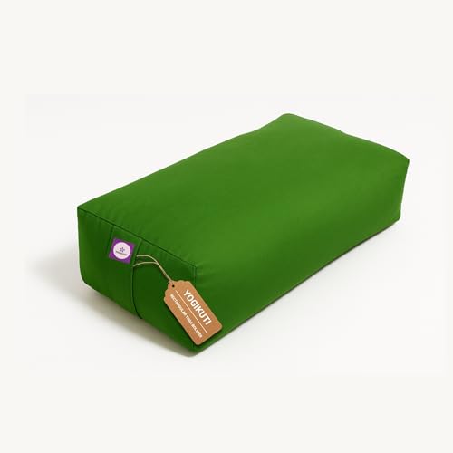 Rectangular Cotton Yoga Bolster, Yoga Pillow, Yoga Cushion, Yin yoga Bolster, Iyengar yoga bolster - color: Green