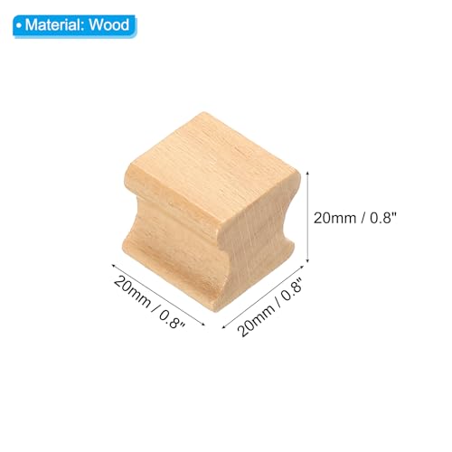 PATIKIL 20x20mm Blank Wood Rubber Stamp Mounts, 5Pcs Wooden Rubber Stamp Handle Hard Wooden Blocks for Making DIY Crafting, Brown - size: 20x20mm