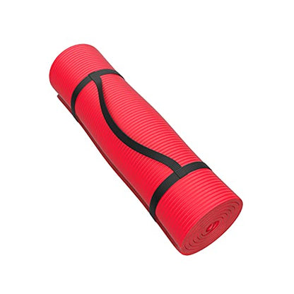 Foam Sleeping Pad - Lightweight Mat for Camping, Cots, Tents, Backpacking, and Yoga - Non-Slip and Waterproof with Handle by Wakeman - color: Red