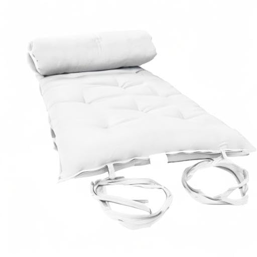 Twin Size Traditional Japanese Floor Futon Mattresses, Tatami Foldable Cushion Mats, Yoga, Meditaion 80 x 39 x 3 (White) - color: White