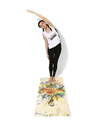 Shakti Warrior TPE Yoga Mat (72 inch x 24 inch x 6mm Thick) | Artist-designed premium TPE yoga mat with a non-slip surface for regular yoga, hot yoga, Pilates, workouts and practice. - color: Dreamcatcher