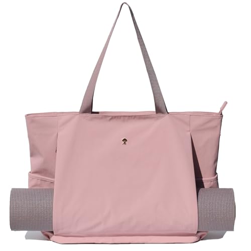 ESVAN Yoga Mat Bag Yoga Tote Carrier Shoulder Bag Carryall Tote for Office,Yoga,Pilates,Travel,Beach and Gym - color: Aa Purple Pink