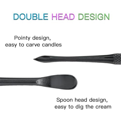 Joyangy 3-Pack Wax Carving Tools 4.6Inch Stainless Steel Double-Ended | clay wax art sculpt, black, wax seal stamp craft, jewelry candle making, smooth lightweight grip - size: 3 Pack(Black)