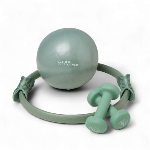 필라테스 소품 키트, 링, 볼 및 1kg 덤벨 세트 - color: 세이지