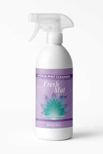 Fresh Mat Yoga Mat Cleaner Spray - Natural Deodorizing Cleaner for Yoga Mats & Fitness Equipment - No-Rinse, Residue-Free Formula with Witch Hazel & Essential Oil, Peaceful Lavender (24 fl oz). - size: 24 Fl Oz (Pack of 1)