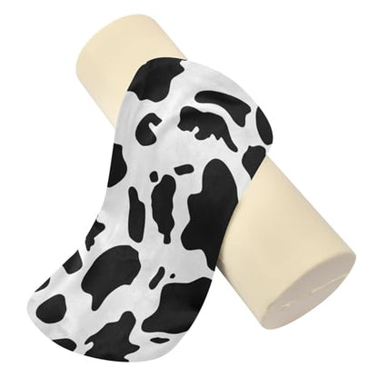 Bolster Pillow Neck Pillow Round Soft Health Memory Foam Pillows Long Cylindrical Body Pillow with Removable Cover Cute Back Yoga Cow Print White Pattern 17" x 5.5" - color: Cow Print White Pattern