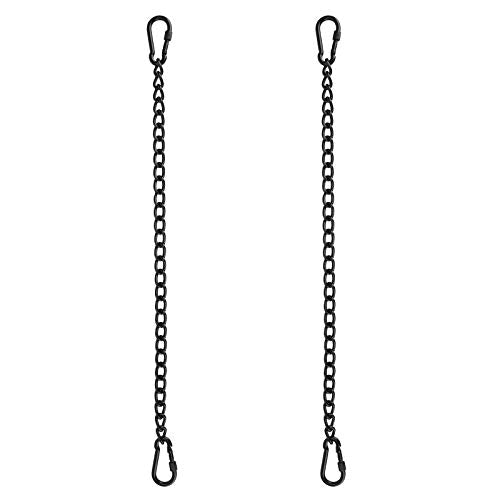 Swing Chair Hanging Chain, 2PCS Hardware Hanger Kit with 4 Carabiner for Porch Swing Hammock Punching Bag 330LB Capacity Black