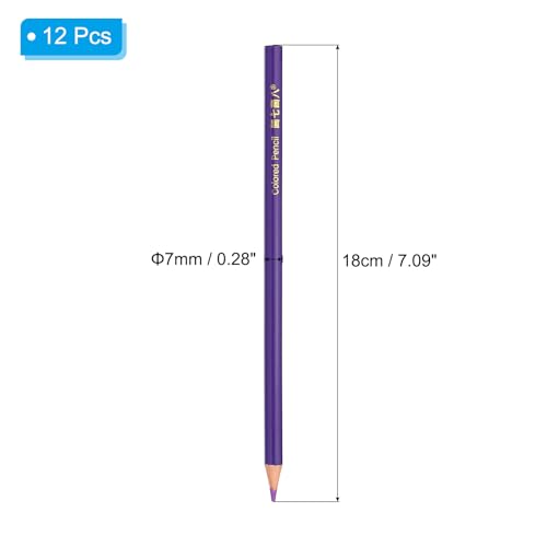 PATIKIL Purple Colored Pencils Set,12 Pcs Oil Color Pencils Wooden Coloring Drawing Pencil for Artists Art Painting - color: Purple