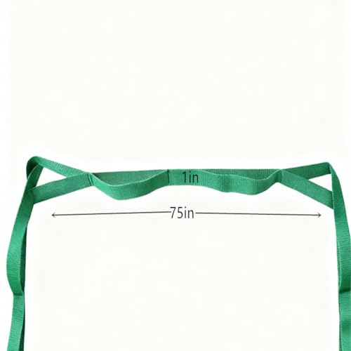 Bestac Stretching Strap Yoga Strap for Home Workout, Exercise, Pilates & Gymnastics - 10 Loops Non-Elastic Stretch Band for Flexibility, Women & Men