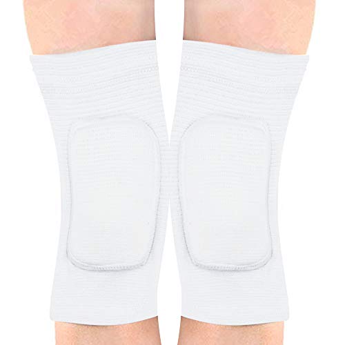JUMISEE Kids Knee Pad, Anti-Slip Padded Sponge Knee Brace Breathable Flexible Elastic Knee Support for Football Volleyball Dance Skating Basketball Sports - color: White, size: X-Small(4-7 Years old)