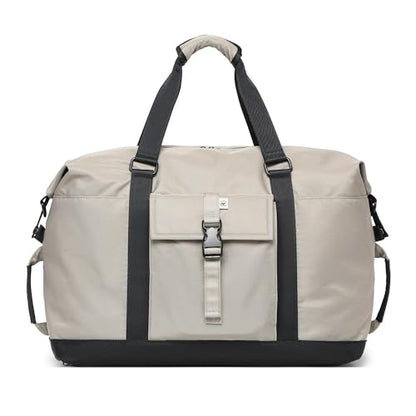 SUNNY BIRD Duffel with Utility Pouch, 40L Weekender Overnight Bag with Shoe Compartment for Travel and Sports (Grey and black) - color: Grey and black