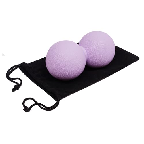 Double Lacrosse & Micro-Elastic Peanut Massage Ball - Myofascial Release Tool for Muscle, Back, Foot, and Physical Therapy, Mobility Roller for Acupressure and Relaxation (Purple) - color: Purple