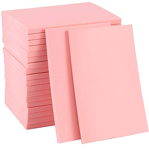ZOENHOU 20-Count 4 x 6 Inch Pink Soft Rubber Carving Blocks, Crafts Stamping Blanks, Linoleum Blocks for Printmaking - color: Pink