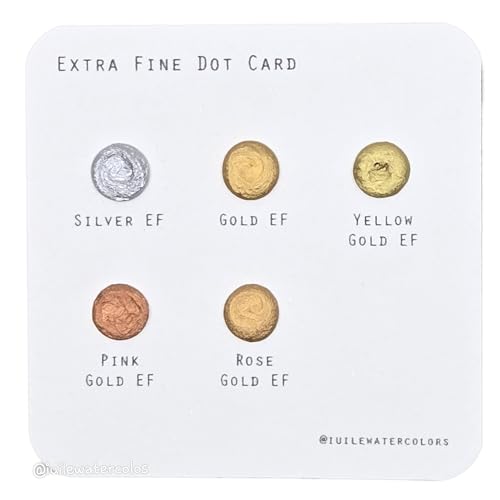 IUILE Handmade Watercolor Paints - Extra Fine Dot Card (5 colors). Metallic, Shiny, Shimmer - color: Extra Fine Dot