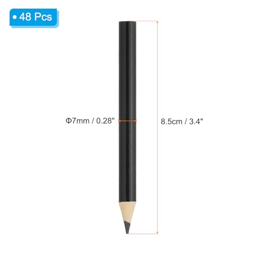 PATIKIL Black Colored Pencils Set,48 Pcs Oil Color Pencils Wooden | 3.5inch Coloring Drawing Half for Artists Art Painting - color: Black