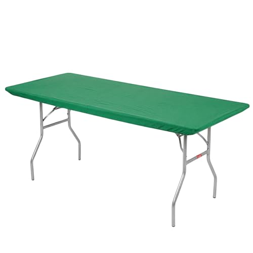 6' Rectangle Plastic Table Covers 30" x 72", Bundle of 5 (Kelly Green) - color: Kelly Green