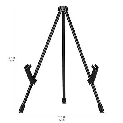 Amazon Basics Tabletop Instant Easel, Black Steel, Portable Tripod for Paintings, Signs, Posters, Adjustable Display (Pack of 2) - size: 14.37 x 1.26 x 1.26 inches (Pack of 2)