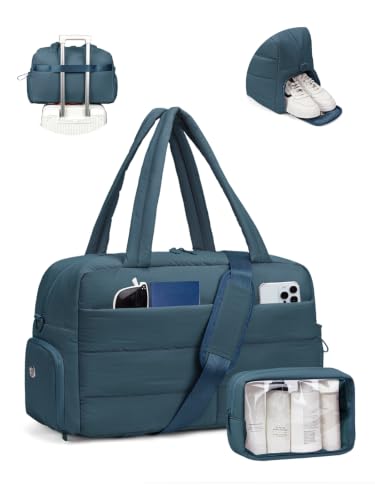 Gitus Travel Duffle Bag for Women Puffer Weekender Bags Carry on Gym Bag - color: Navy