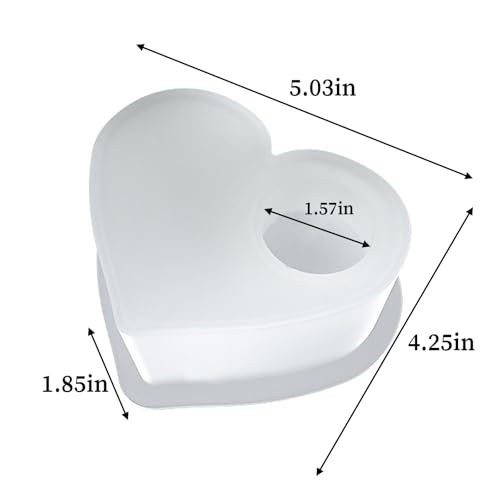 Wehous Valentine Resin Molds, Heart Shape Candle Holder Silicone Mold, 3D Love Heart Valentine Tealight Candle Holder Jewelry Plate Molds, Concrete Cement Epoxy Casting Craft Molds Home Decor - color: heart