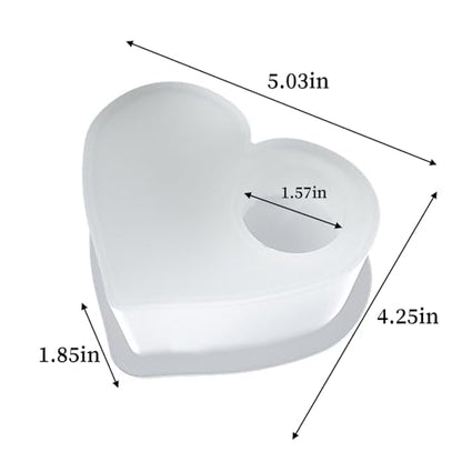 Wehous Valentine Resin Molds, Heart Shape Candle Holder Silicone Mold, 3D Love Heart Valentine Tealight Candle Holder Jewelry Plate Molds, Concrete Cement Epoxy Casting Craft Molds Home Decor - color: heart