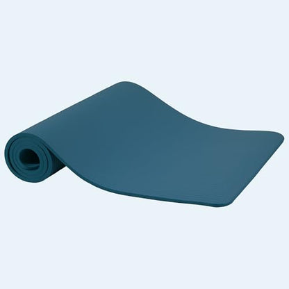 Fitvids Yoga Mat, 1/2-Inch Extra Thick High Density Exercise Mat, Anti-Tear Exercise Yoga Mat with Carrying Strap, Suitable for Various Yoga Exercises - color: Navy Blue