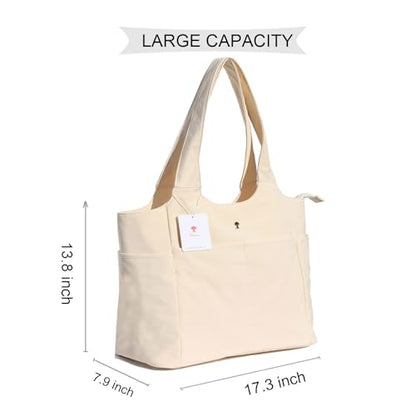 ESVAN Yoga Tote Bag Mat bag Women Shoulder Bags Carryall Tote for Travel Office Workout Gym Nurse Beach - color: Beige