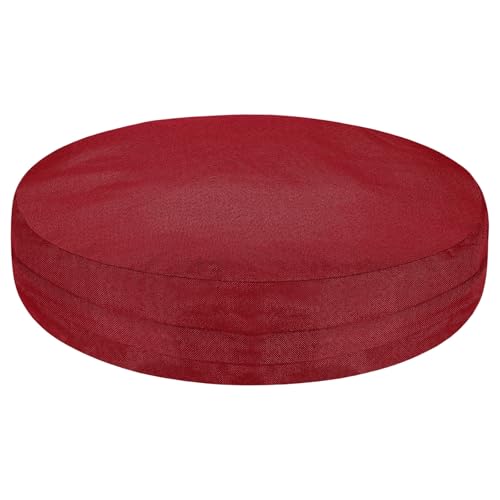 uxcell Round Floor Pillow 19.7" Floor Cushion Cover Round Tatami - color: Burgundy, size: 19.7" x 19.7" (Pack of 1)