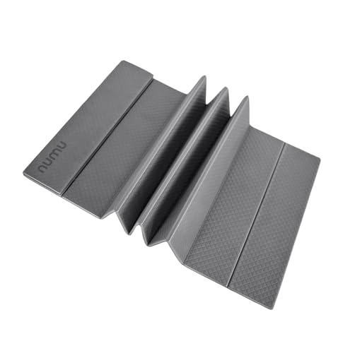 Numu Foldable Yoga Mat with Yoga Carrying Strap - Nonslip, Lightweight, and Portable 1/4” Inch Thick Workout Exercise Mat - Perfect for Easy Storage and Travel - color: Dark Gray