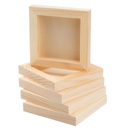 FSWCCK 5 Pack 5 x 5 inch Wood Panel Boards, Unfinished Wood Canvas Panels for Crafts, Painting Canvas, DIY Art Projects, Pouring, Arts Use with Oils, Acrylics - size: 5"X 5" 5 Pack