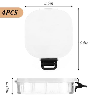 4 Pcs Airtight Paint Storage Palette Box 16 Wells Stay Wet 4.4x3.5x1 in Small Paint Palette with Lid Acrylic Storage Container Tray for Watercolor Gouache Oil Painting Art