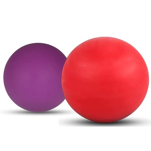 WOVTE Massage Lacrosse Ball for Sore Muscles, Shoulders, Neck, Back, Foot, Body, Deep Tissue, Trigger Point, Muscle Knots, Yoga and Myofascial Release (Blue) (Red Purple) - color: Red Purple
