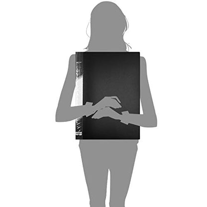 Presentation Book 40 Clear Pockets Sleeves Protectors Art Portfolio Clear Book for Artwork, Report Sheet, Letter (16.5x12.1inch) - size: 16.5x12.1inch (Black)
