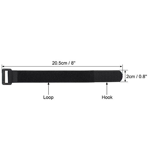 Wisdompro 20 Pack 0.8 x 8 In Small Hook and Loop Tie Down Straps Heavy Duty - size: 0.8 x 8 Inch, 20 Pack