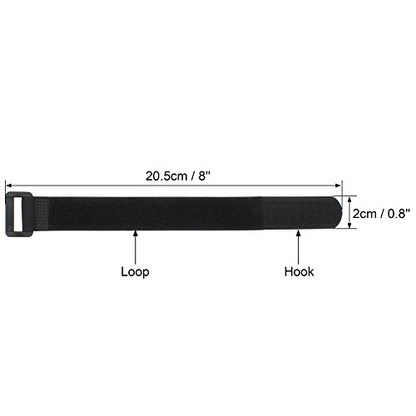Wisdompro 20 Pack 0.8 x 8 In Small Hook and Loop Tie Down Straps Heavy Duty - size: 0.8 x 8 Inch, 20 Pack