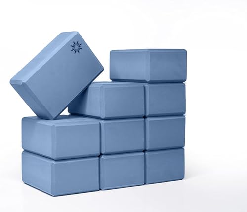Bulk 4in Foam Yoga Blocks, 10 Pack | Workout Block for Stretching, Pilates, and Workout, Firm and Supportive Exercise Blocks for Home, Schools, and Studios - color: Slate