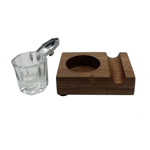 Ink Well for Dip Pen Wooden Calligraphy Pen Holder Oblique Nib Holder Glass Ink Bottle Container Desktop Tabel Decoration