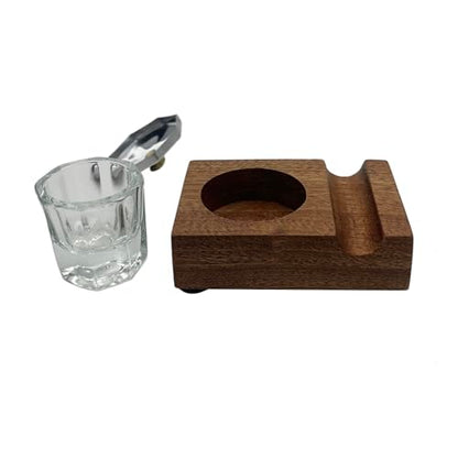 Ink Well for Dip Pen Wooden Calligraphy Pen Holder Oblique Nib Holder Glass Ink Bottle Container Desktop Tabel Decoration