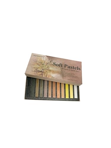 12-Pack Earth Tone Square Soft Pastels&24 Colors Soft Pastel Pencils