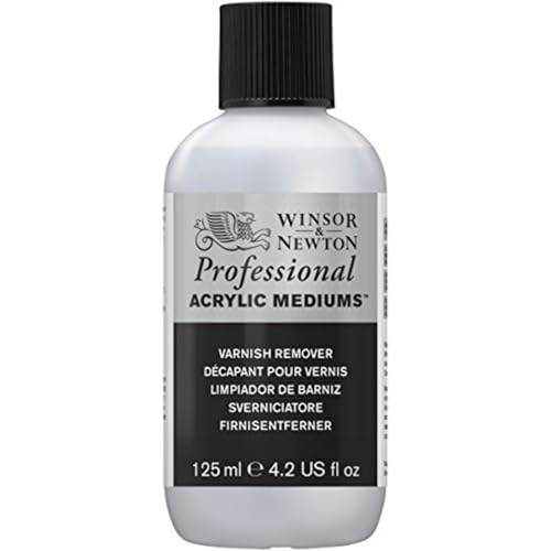 Winsor & Newton Professional Acrylic Medium, Varnish Remover, 125ml | Safely removes removable acrylic varnish layers while helping preserve the integrity of the underlying paint film. - color: Varnish Remover, style: 125ml (4.2-oz)