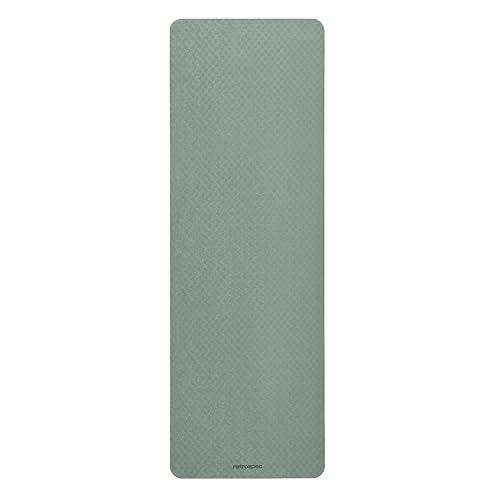 Retrospec Zuma 1/2" Yoga Mat Non Slip Exercise Mat For Pilates, Workout | 72x24x1/2", Gym Mat, Yoga Mat Strap, TPE Yoga Mat, Eco Friendly, Elastic Memory Foam, Moisture Resistant, BPA, Latex Free - color: Sage