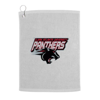 Sport Your Gear Clark Atlanta Panthers Golf Bag Towel - Officially Licensed - Athletic Logo - Ultra-Absorbent, Grommet Attachment, Keeps Clubs & Hands Dry - color: Clark Atlanta
