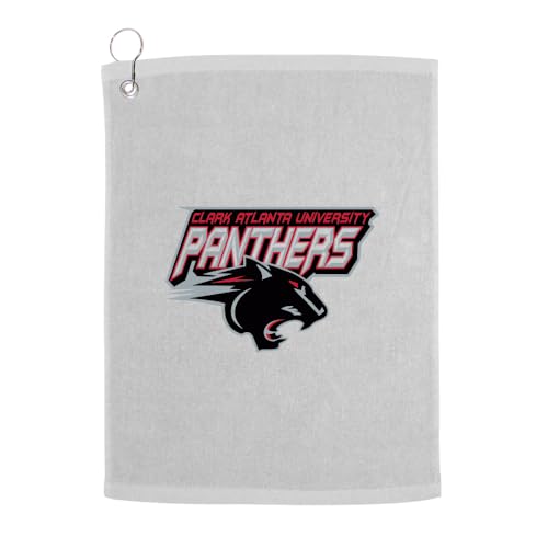 Sport Your Gear Clark Atlanta Panthers Golf Bag Towel - Officially Licensed - Athletic Logo - Ultra-Absorbent, Grommet Attachment, Keeps Clubs & Hands Dry - color: Clark Atlanta