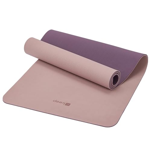 KEEP Yoga Mat 7mm Thick Non Slip - Extra Cushion TPE Exercise Mat for Home Workout & Pilates, Eco Friendly Knee Protection, 72"x24" Large Fitness Mat with Carrying Strap - color: pink